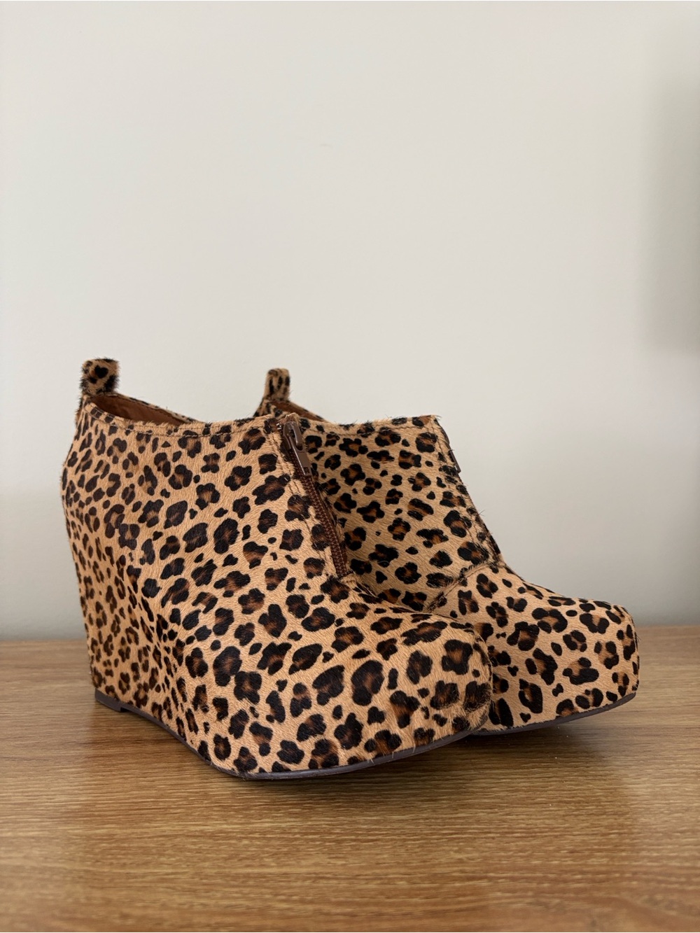 Jeffrey Campbell Leopard-Print Wedge Ankle Booties